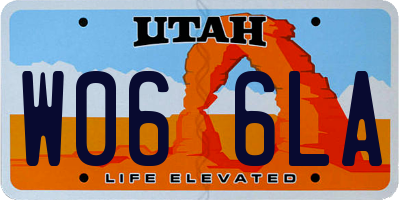 UT license plate W066LA