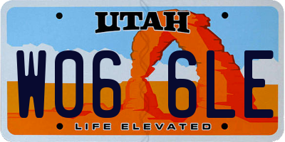 UT license plate W066LE