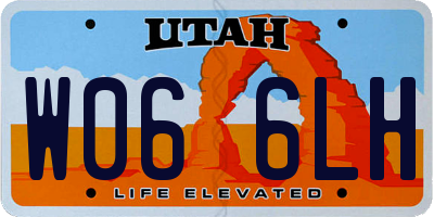 UT license plate W066LH