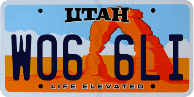 UT license plate W066LI