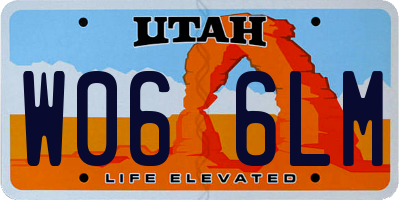 UT license plate W066LM
