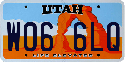 UT license plate W066LQ