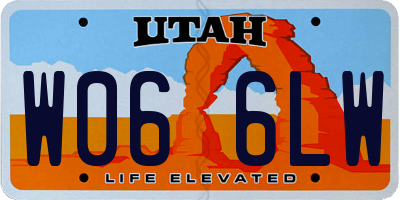 UT license plate W066LW