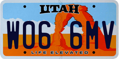 UT license plate W066MV