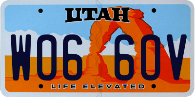 UT license plate W066OV