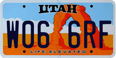 UT license plate W066RF