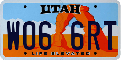 UT license plate W066RT