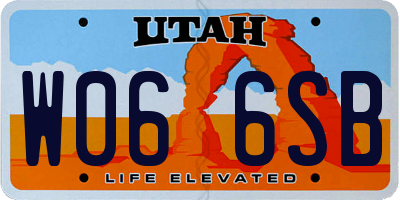 UT license plate W066SB