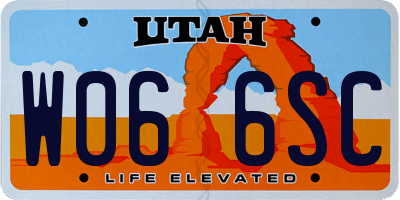 UT license plate W066SC