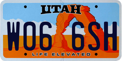 UT license plate W066SH