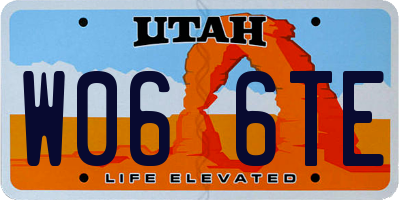 UT license plate W066TE