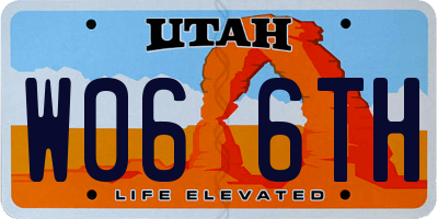 UT license plate W066TH