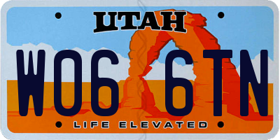 UT license plate W066TN