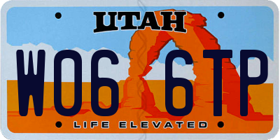 UT license plate W066TP