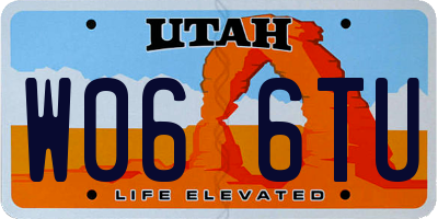 UT license plate W066TU