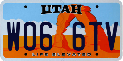 UT license plate W066TV