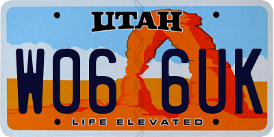 UT license plate W066UK