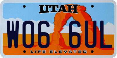 UT license plate W066UL