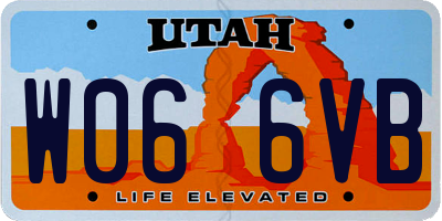 UT license plate W066VB