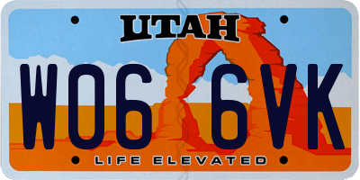 UT license plate W066VK