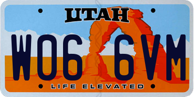 UT license plate W066VM