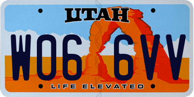 UT license plate W066VV