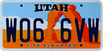 UT license plate W066VW