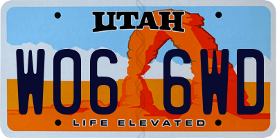UT license plate W066WD