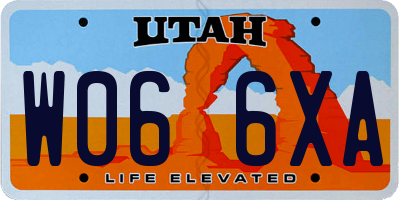 UT license plate W066XA