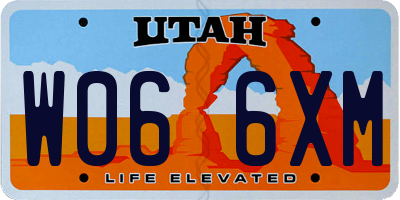 UT license plate W066XM