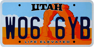 UT license plate W066YB