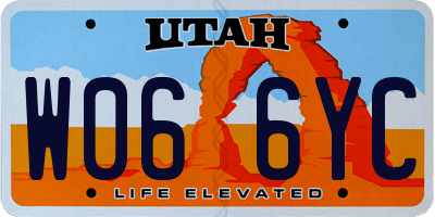 UT license plate W066YC