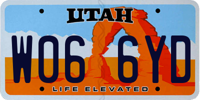 UT license plate W066YD