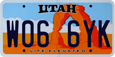 UT license plate W066YK