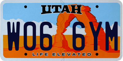 UT license plate W066YM