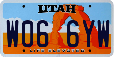UT license plate W066YW