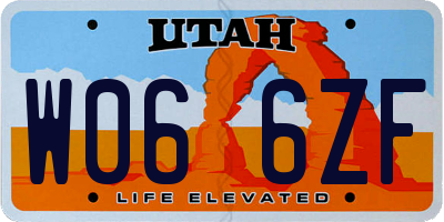 UT license plate W066ZF