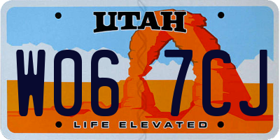 UT license plate W067CJ