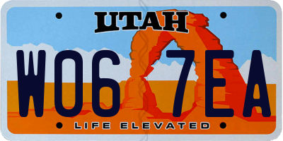 UT license plate W067EA
