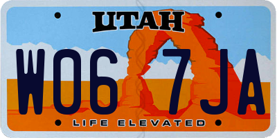 UT license plate W067JA