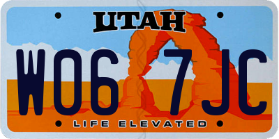 UT license plate W067JC