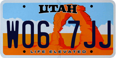 UT license plate W067JJ