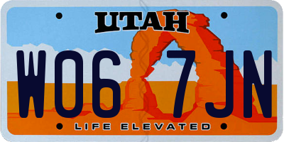 UT license plate W067JN