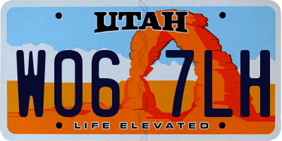 UT license plate W067LH