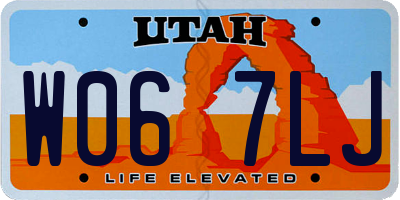 UT license plate W067LJ