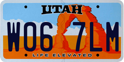 UT license plate W067LM