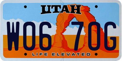 UT license plate W067OG