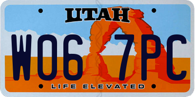 UT license plate W067PC