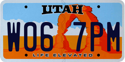 UT license plate W067PM