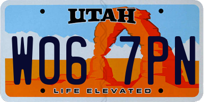 UT license plate W067PN